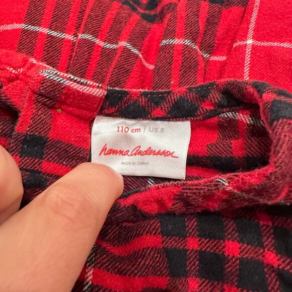 Hanna Andersson Red Festive Plaid Flannel Dress - Picture 9 of 9